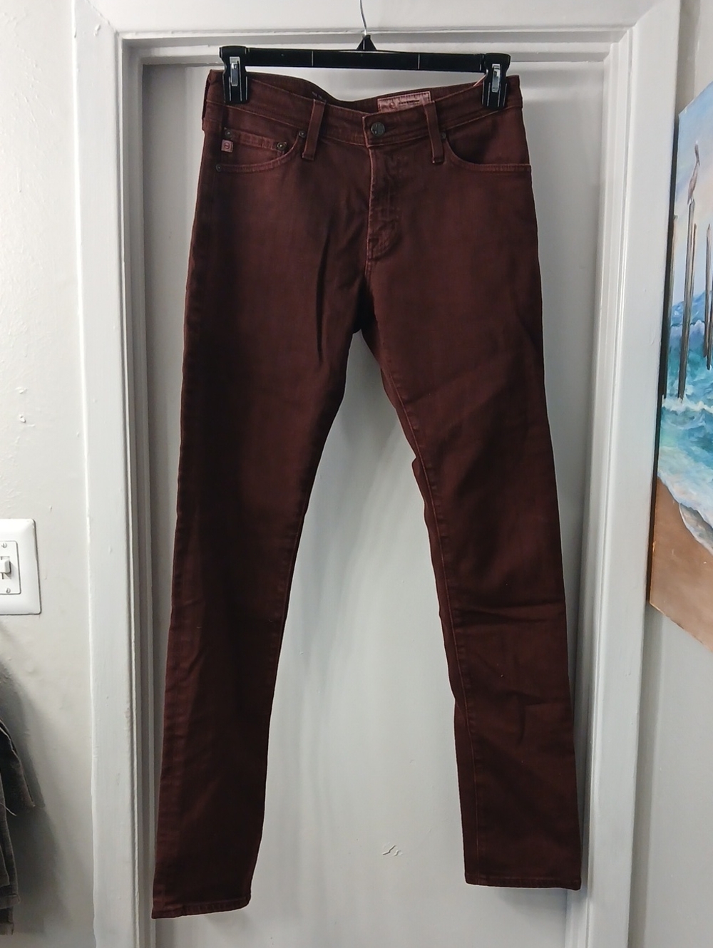 Ag Adriano Goldschmied Brown Denim Waist Label Detail